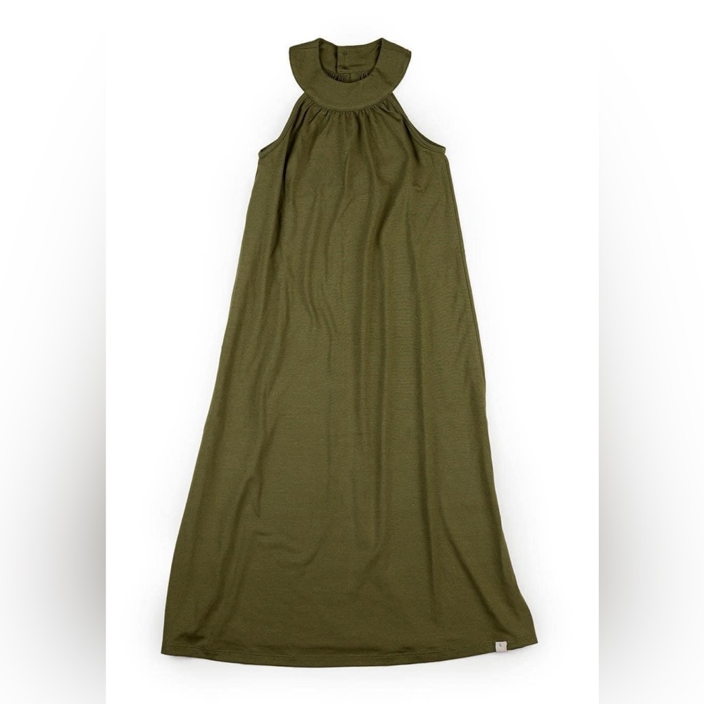 WDW Love Omi Jo halter neck maxi dress. Hunter green.  size 5. NWOT